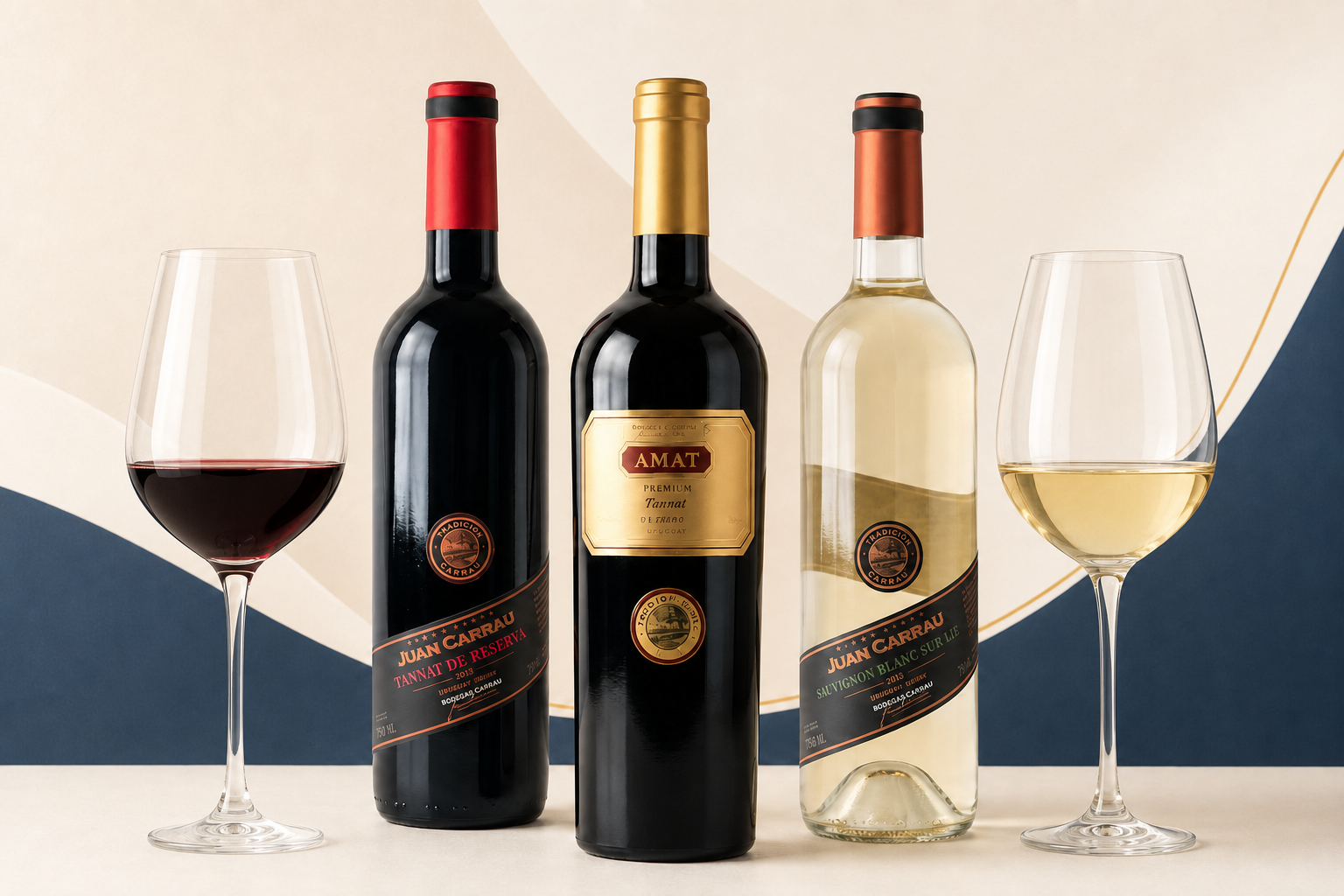 Selección de vinos uruguayos de Bodegas Carrau